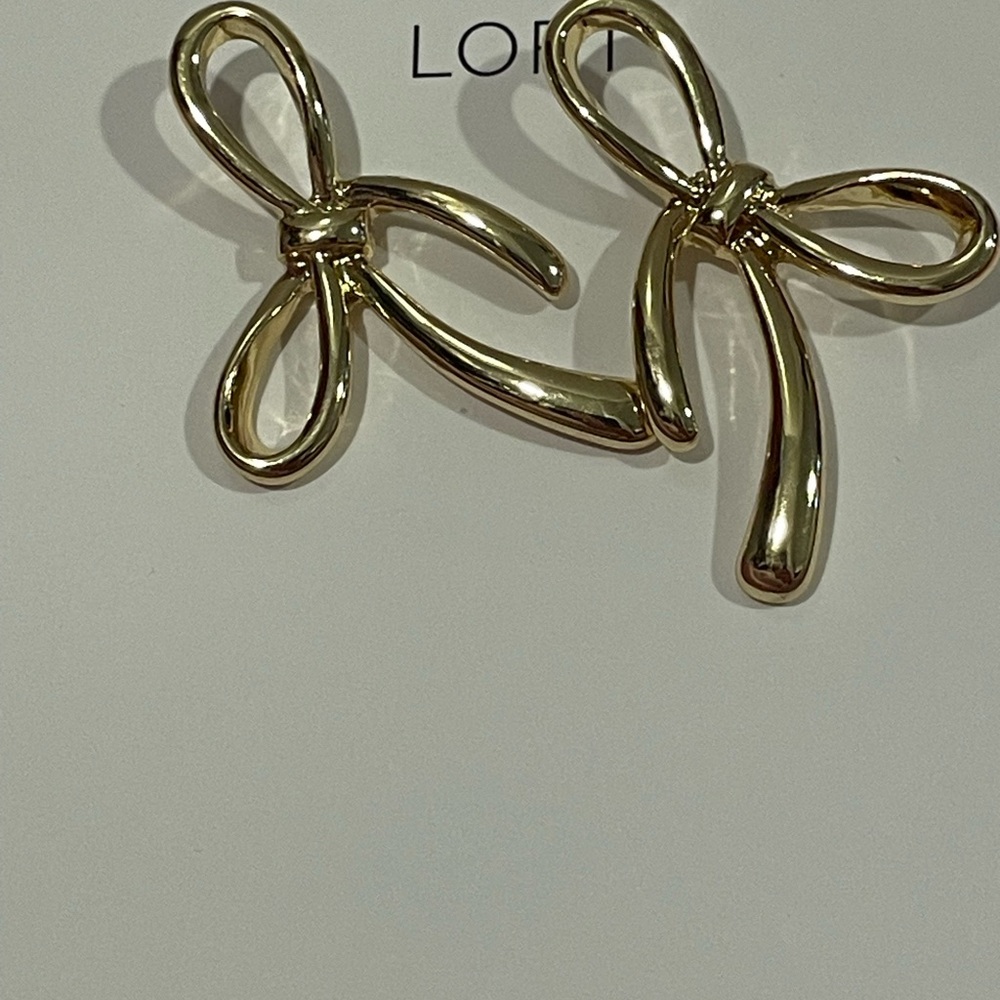 LOFT Gold Ribbon Earrings 👀BUNDLE AND SAVE🥳